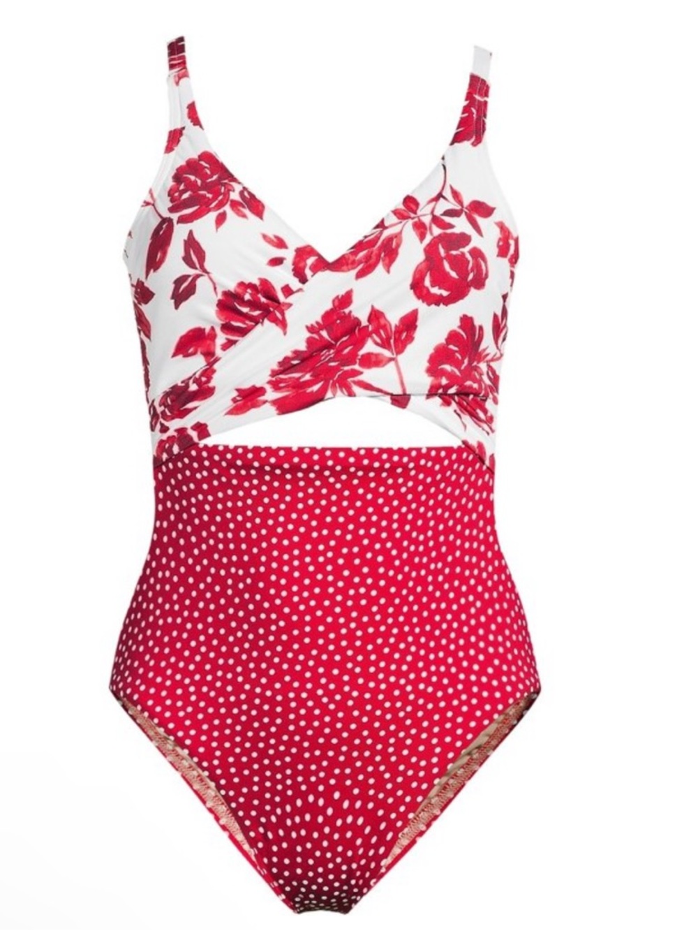 Lands' End Women's Long Wrap Monokini High Leg One Piece Swimsuit